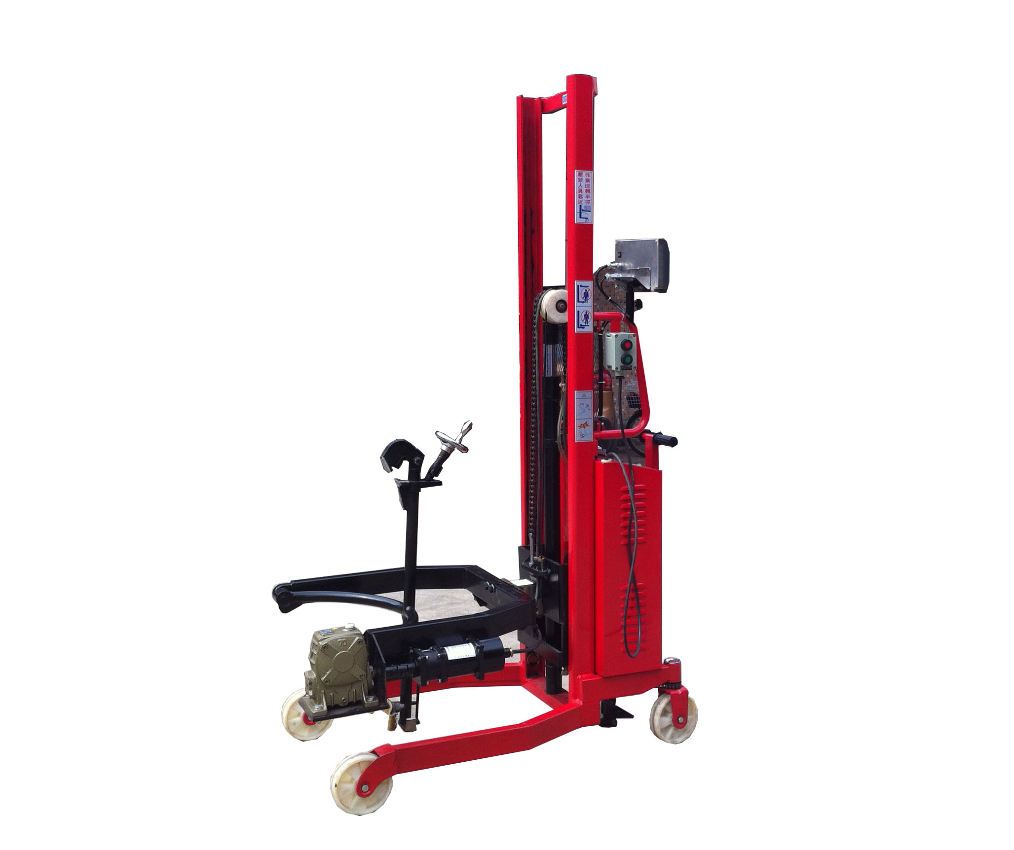 庄河市防爆油桶车（半电动油桶翻转车）